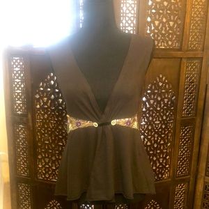 Free People cropped empire waist top